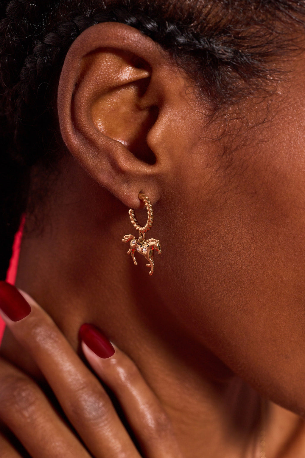 Horse Huggie Hoop Earrings