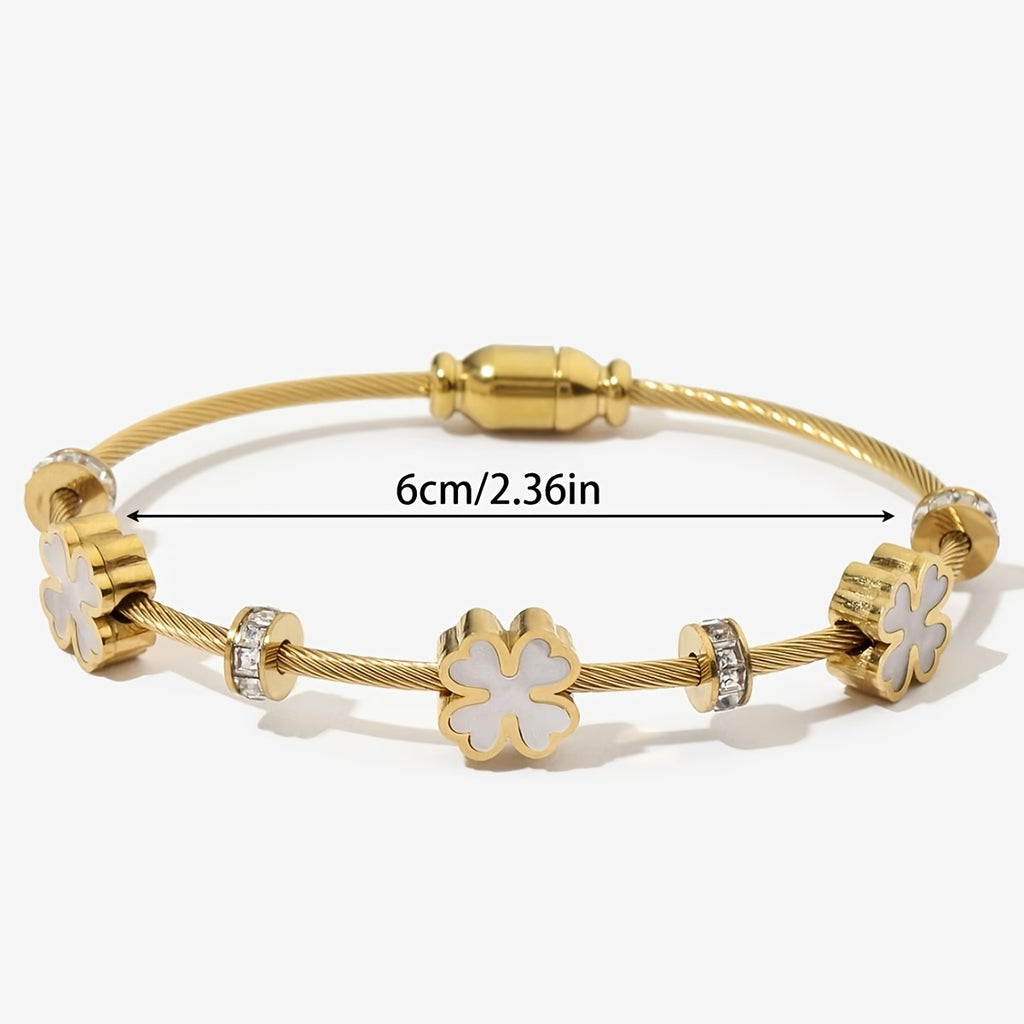 Lucky Four Leaf Clover Adjustable Bracelet