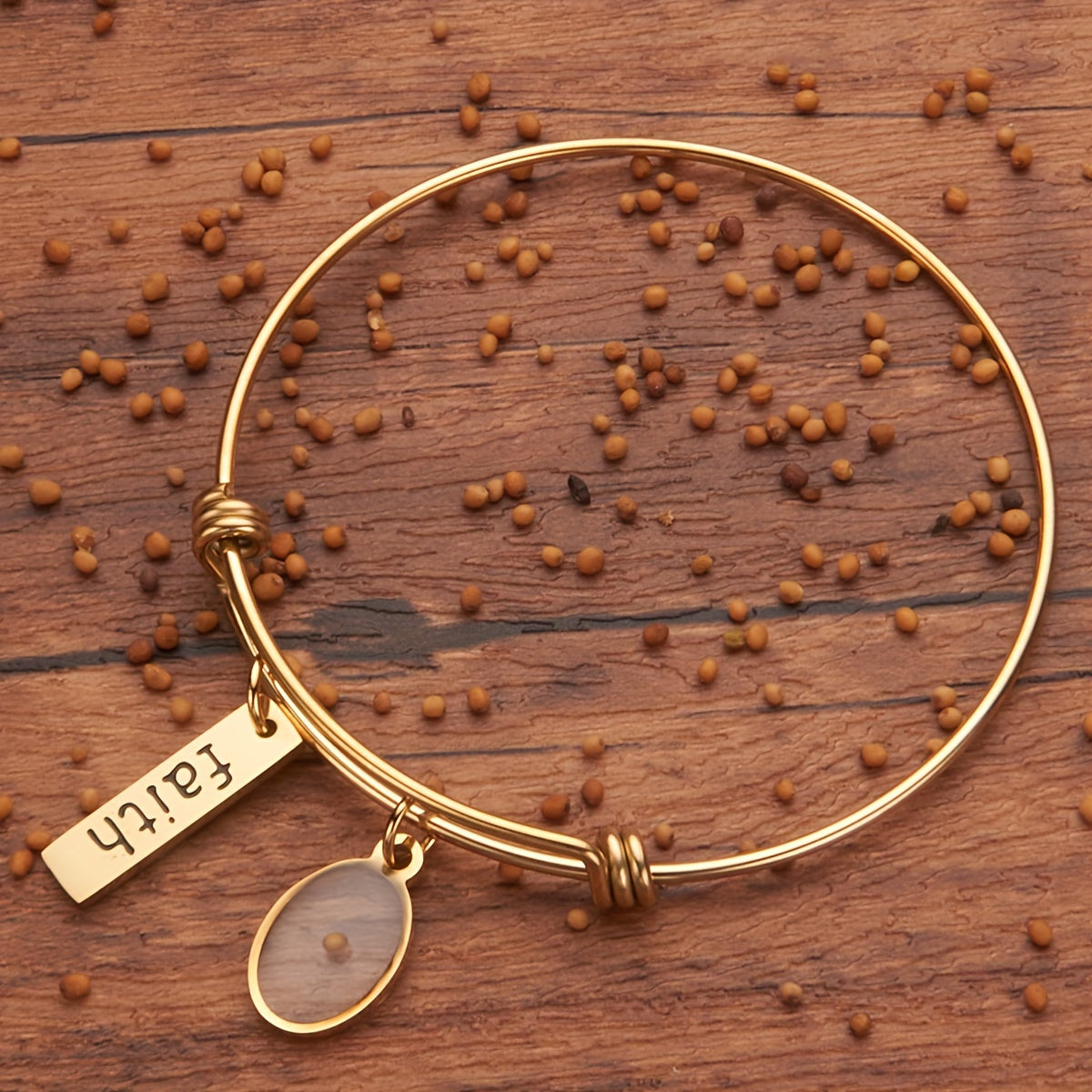 Faith Over Fear Cross Bangle