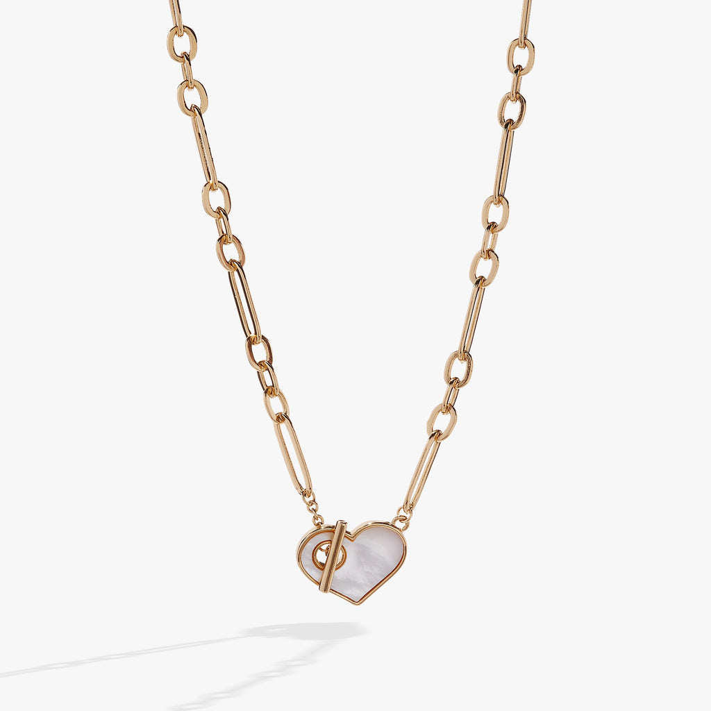 Heart Mother of Pearl Toggle Necklace
